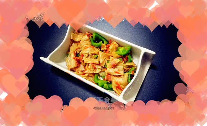 Green pepper and bean tendons