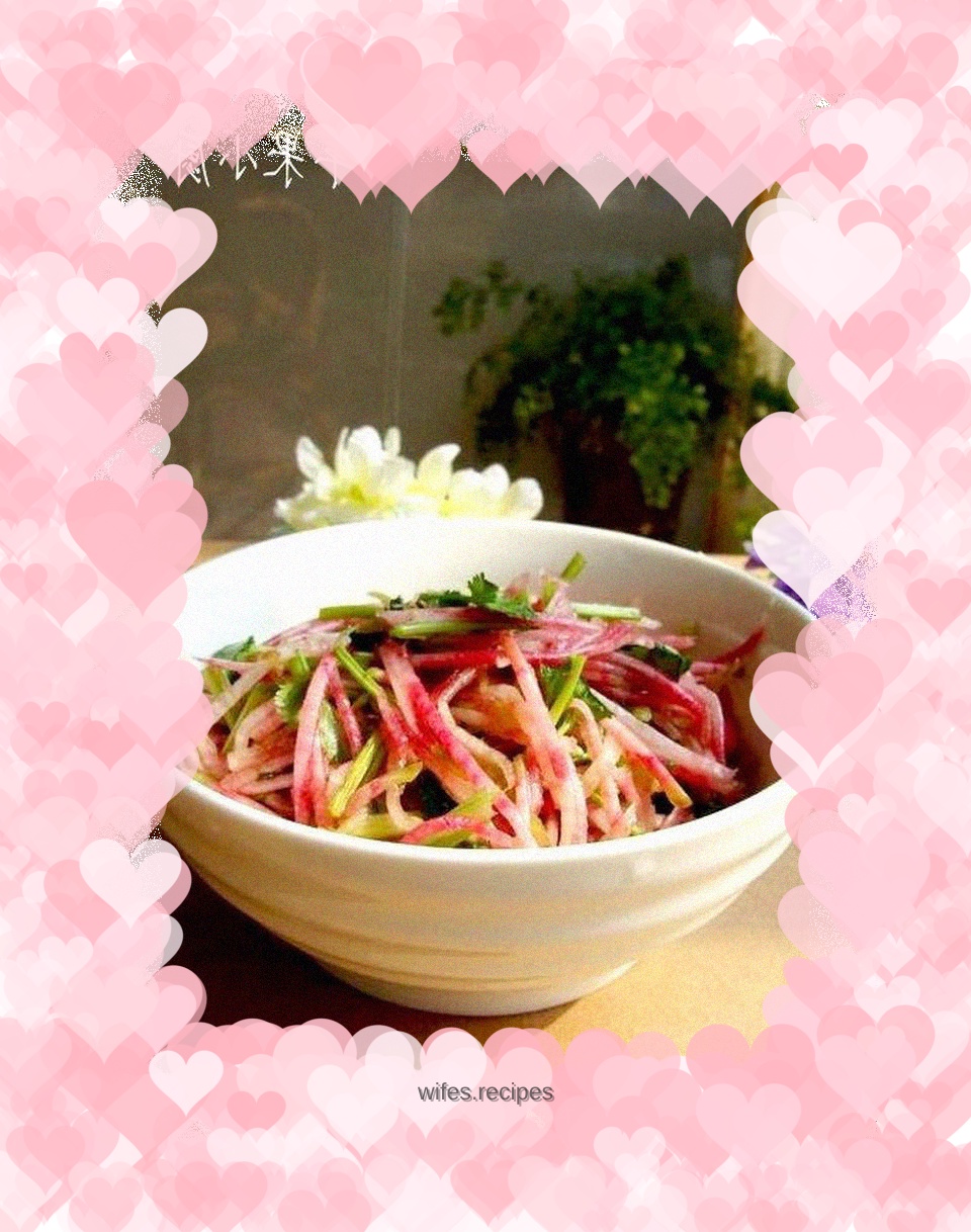 Shredded radish in oyster sauce
