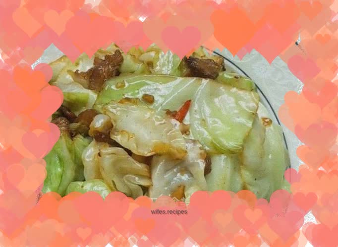 Stir-fried cabbage with pork belly