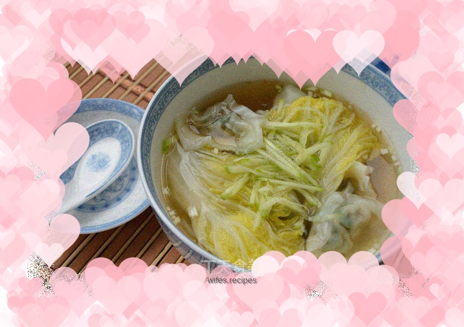 Quick version of large stuffed wontons