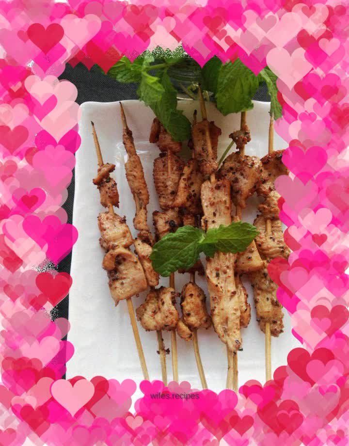 Black pepper chicken skewers