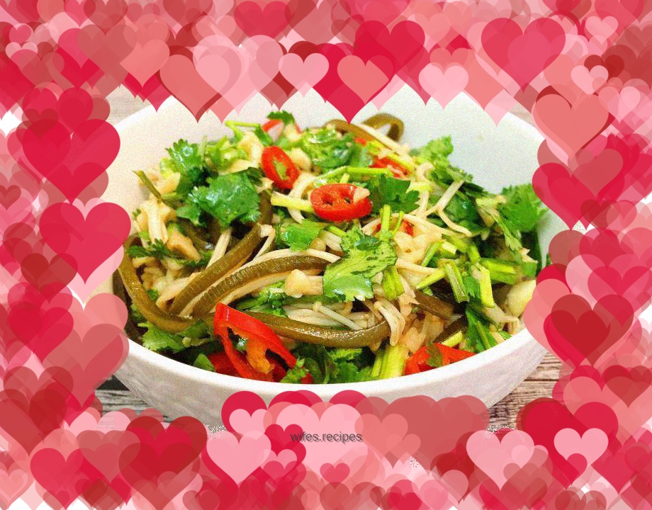 Cold Enoki Mushroom and Seaweed