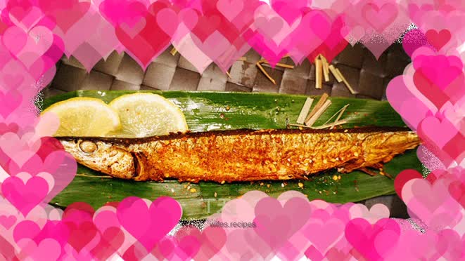 Grilled saury with lemongrass