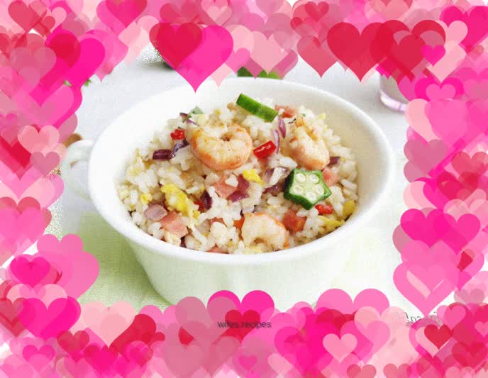 【Yantai】Fried rice with shrimp and okra