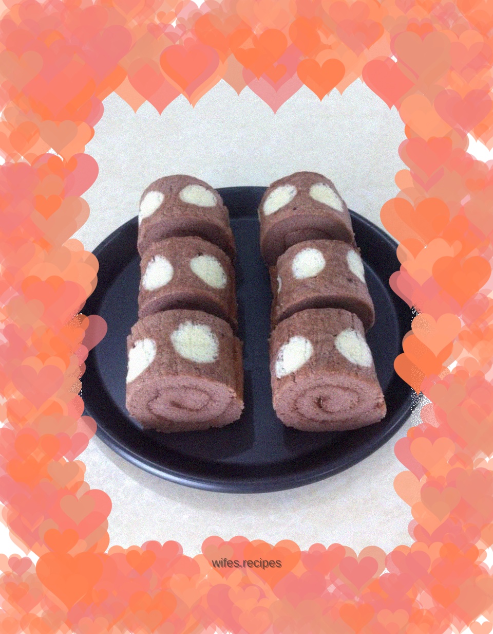 Rum polka dot chocolate cake roll