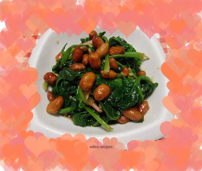 Vinegar spinach and peanuts