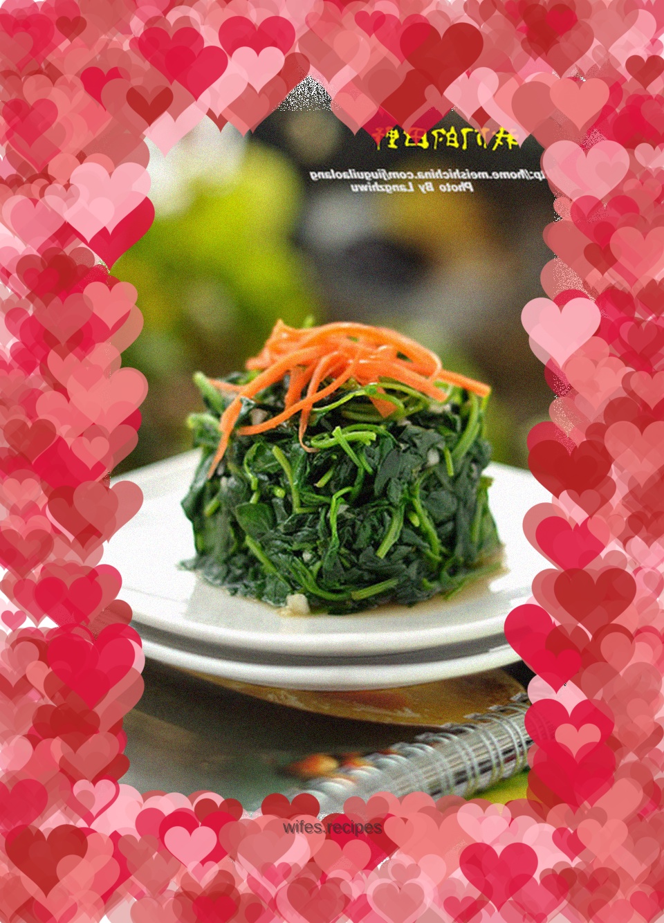 Green onions, ash and vegetables