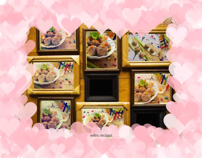 Hand-made meatballs - corn and pork balls