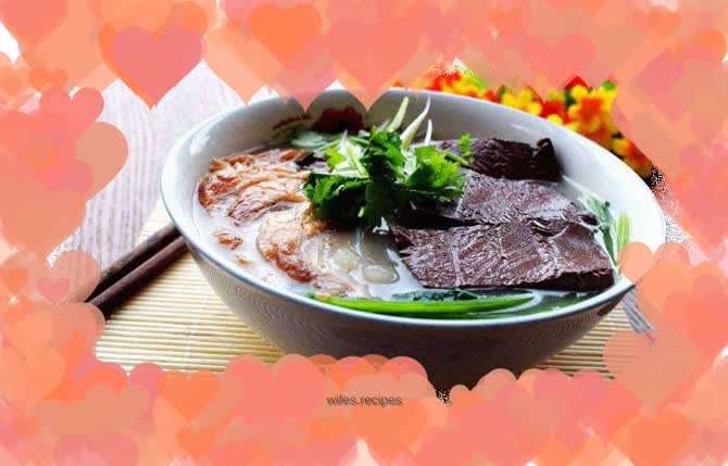 Duck blood vermicelli soup