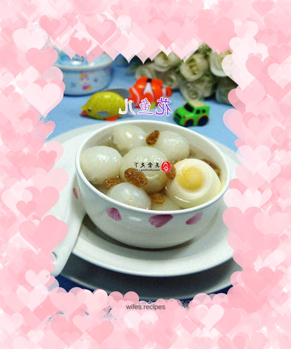 Raisin, egg and lychee