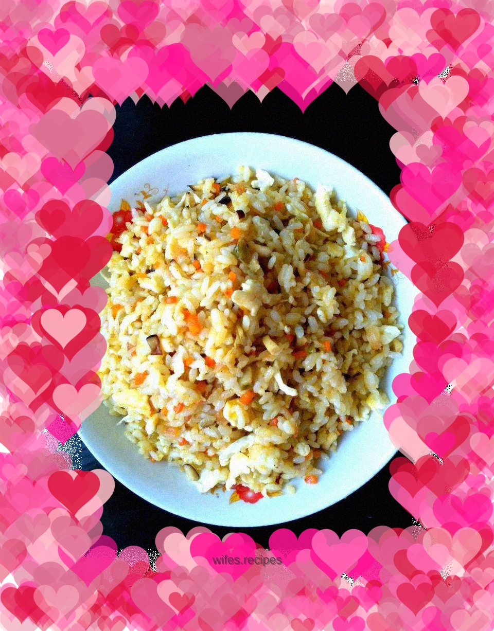 Fried Rice with Mustard Squid Rolls