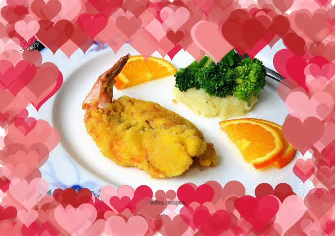 Potato, Broccoli and Jelly Shrimp