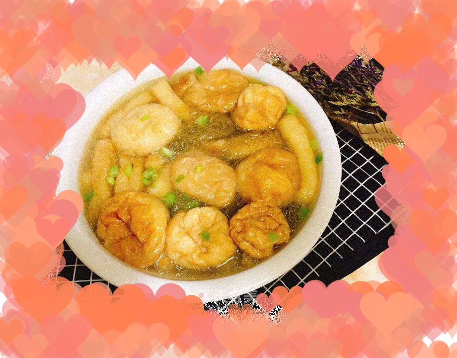 Vermicelli oil and gluten soup