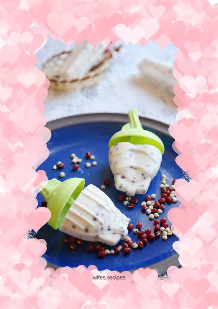 Red bean and barley ice cream