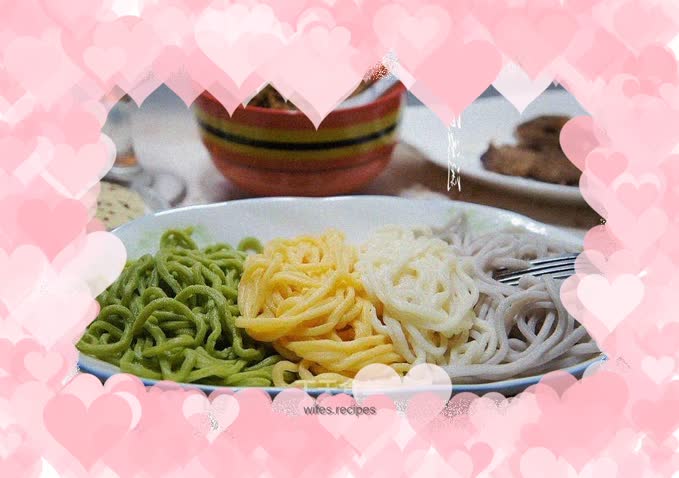 Colorful hand-made noodles