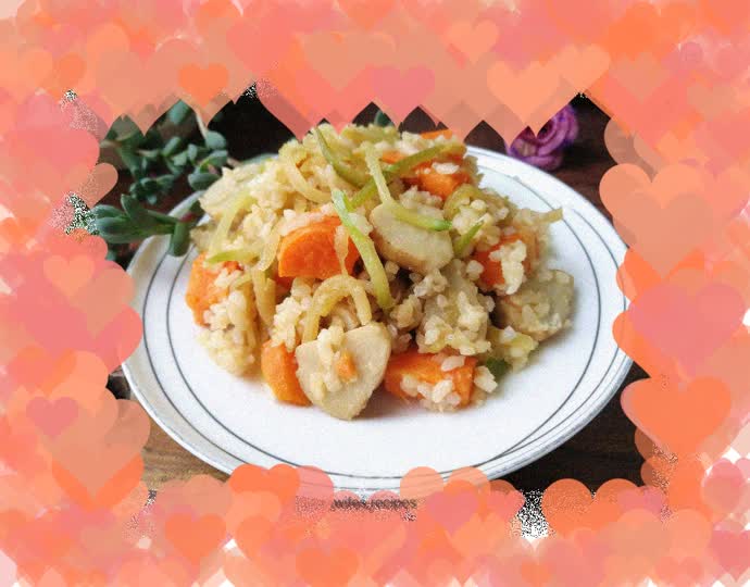 Radish and taro fried rice