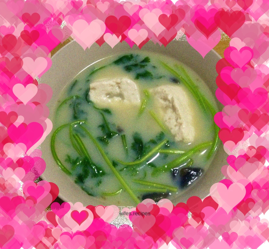 Cilantro Tofu and Preserved Egg Soup