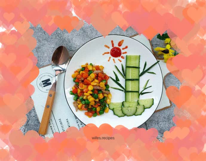 Lucky New Year Vegetables ~ Bamboo rising steadily to bring peace (vegetarian stir-fried vegetables)