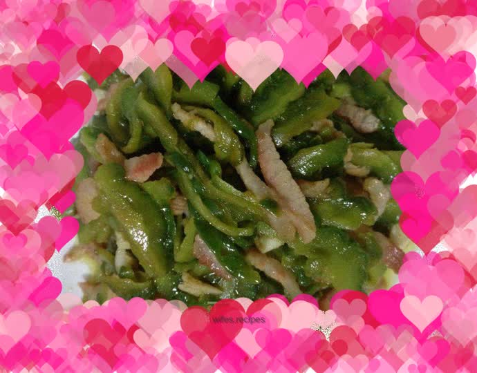 Stir-fried melon with barbecued pork