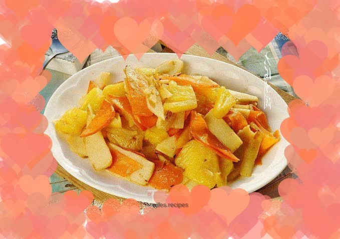 Fried yam with pineapple
