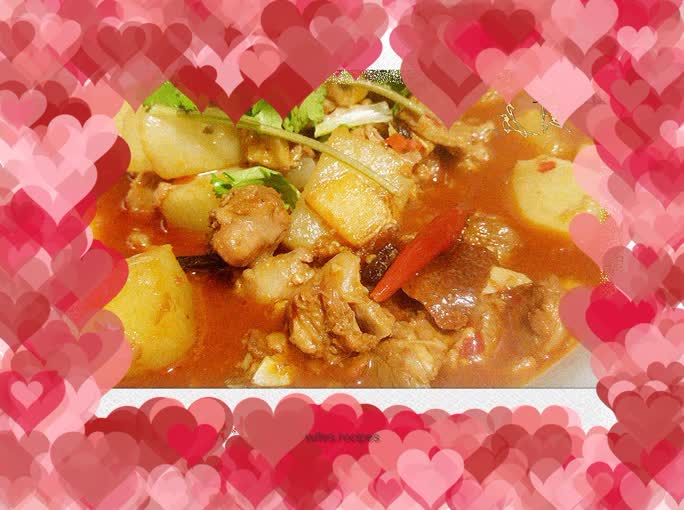 Roast mutton with radish