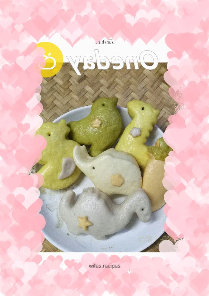 Handmade fruit and vegetable cartoon steamed buns