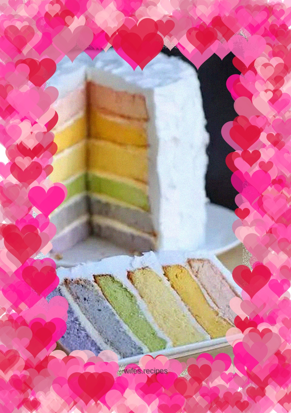 Fruit and vegetable rainbow cake