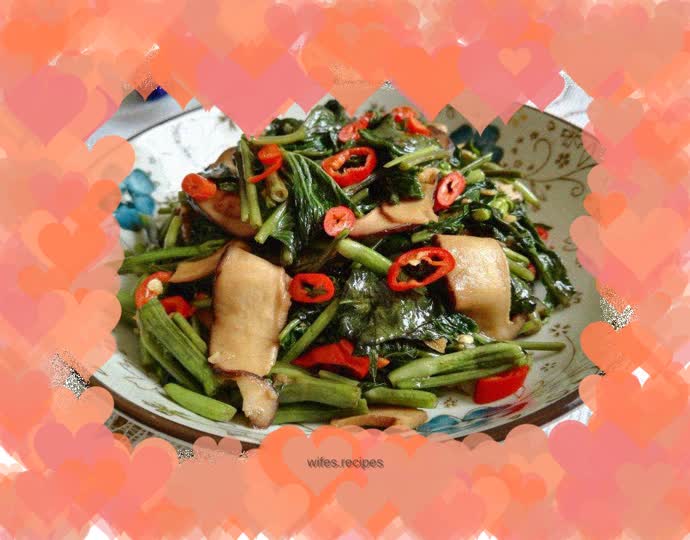 Mushroom and water spinach