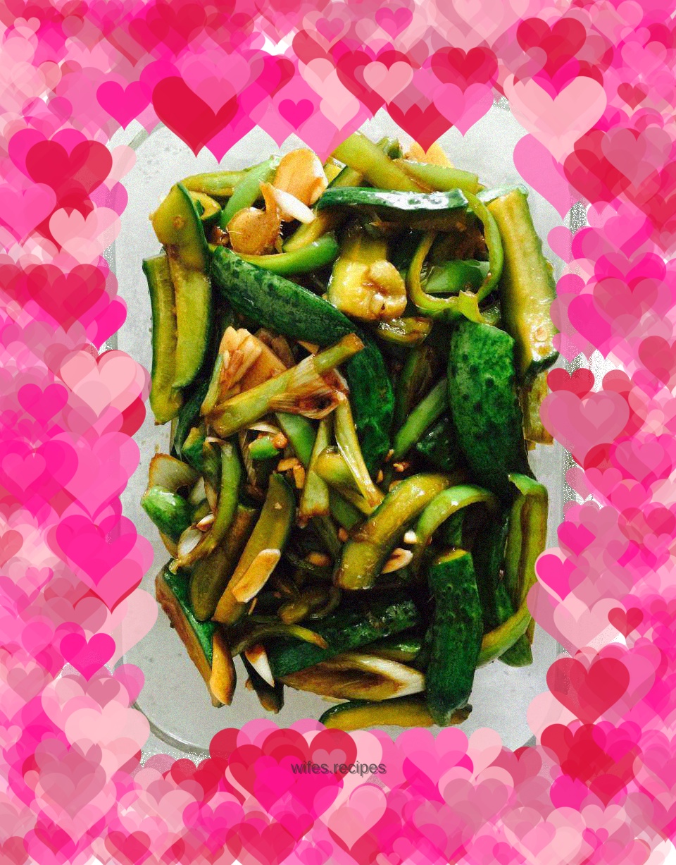 Cucumber, pepper, small potato and pickles