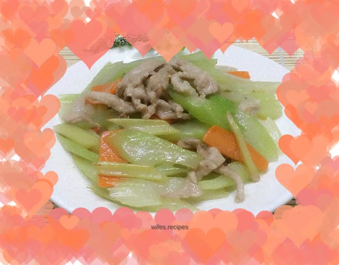 Stir-fried pork with celery