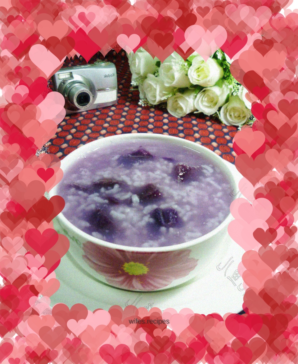 Purple sweet potato rice porridge