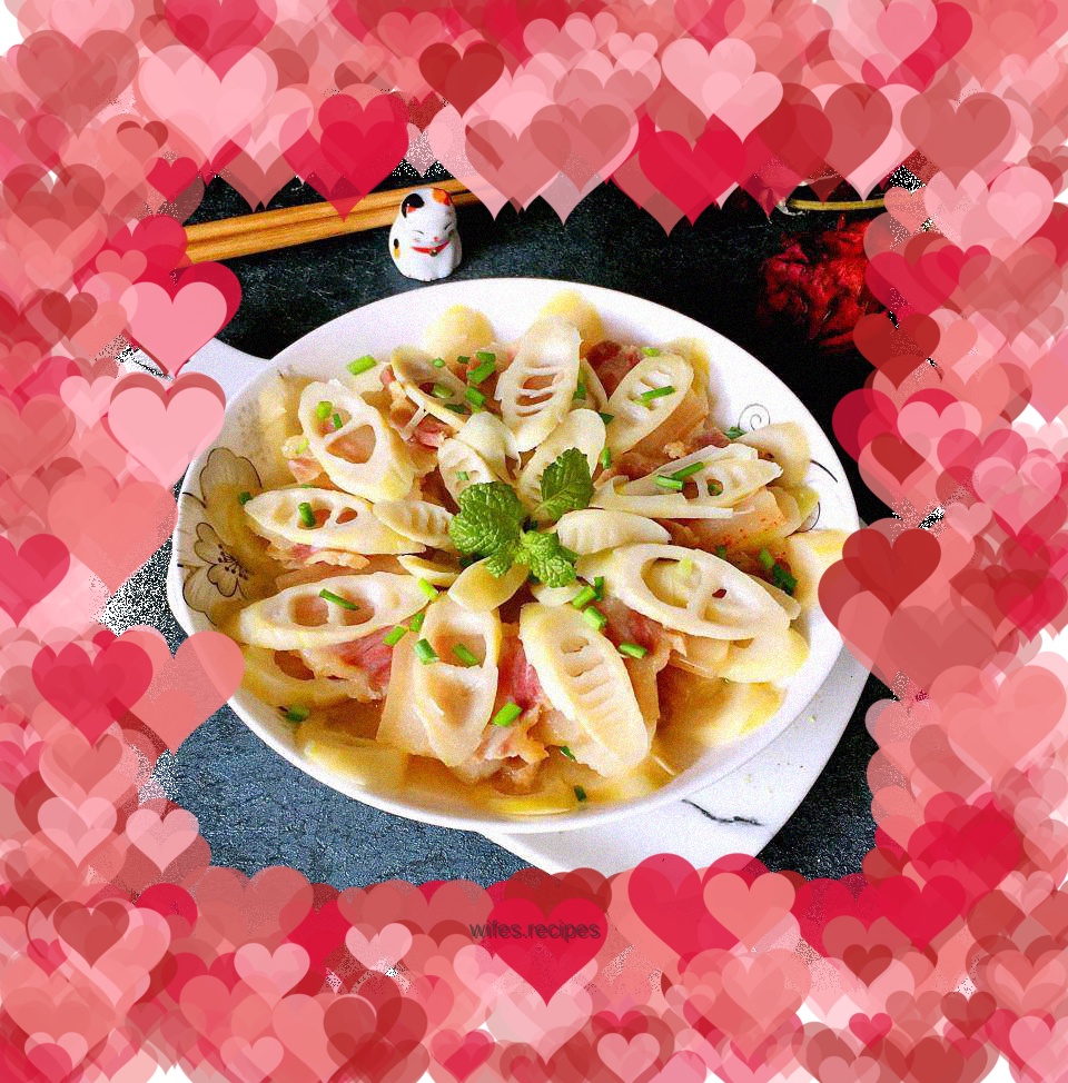 Steamed bacon with spring bamboo shoots