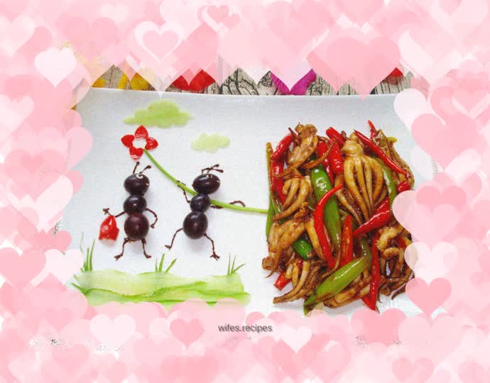 Exploded squid tentacles