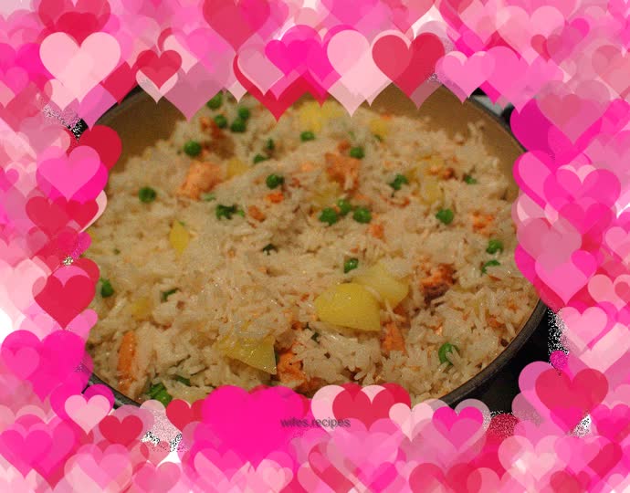 Salmon with beans and rice