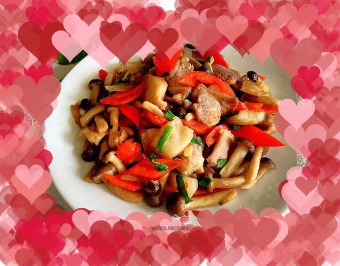 Stir-fried twice-cooked pork with mushrooms