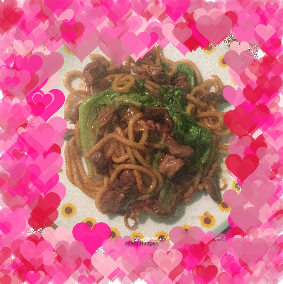 Black Pepper Chicken Gizzard Udon