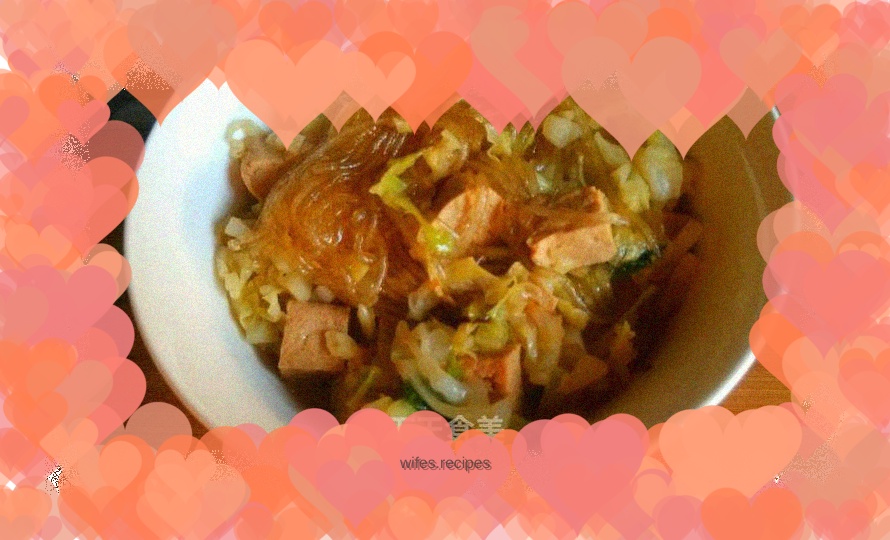 Braised Vermicelli with Cabbage and Tofu
