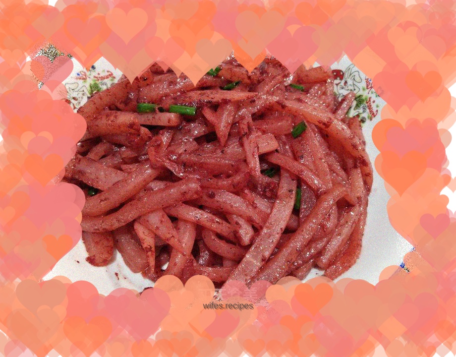 Stir-fried radish with red glutinous rice flour
