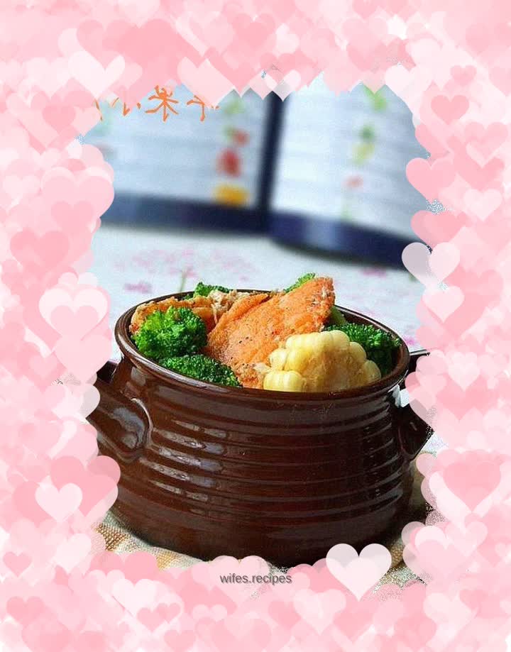 Salmon Steak and Corn Soup