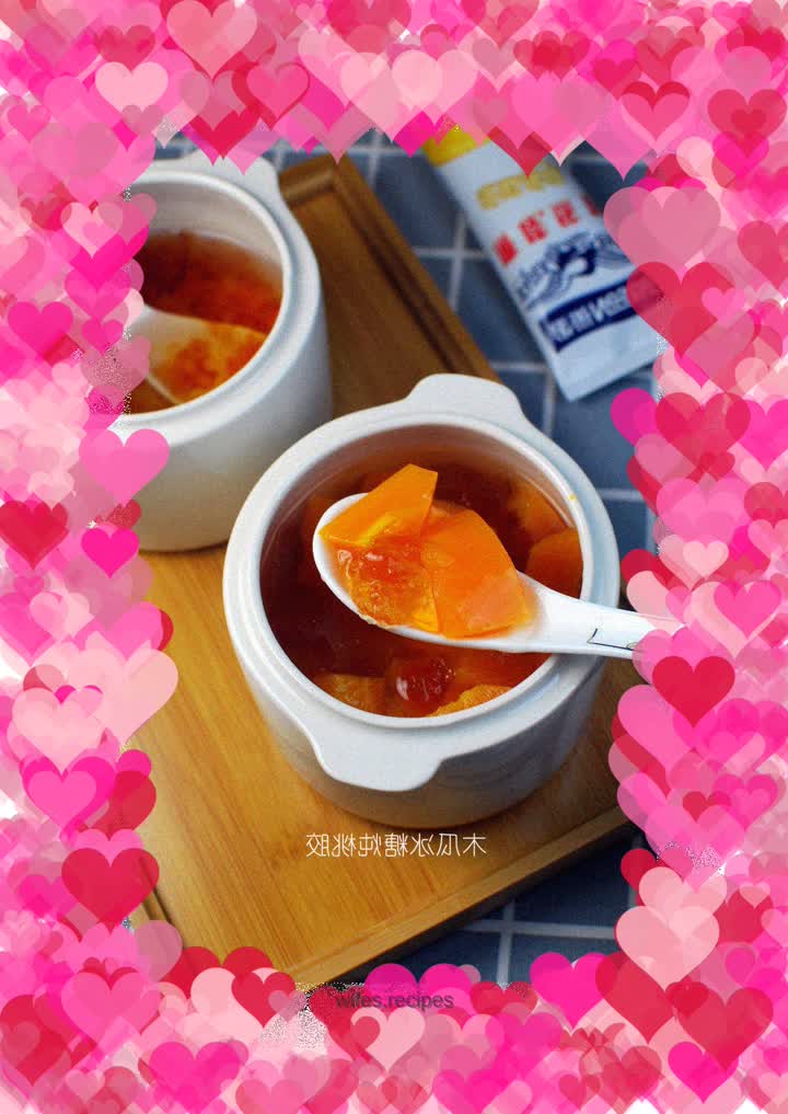 Papaya rock sugar stewed peach gum