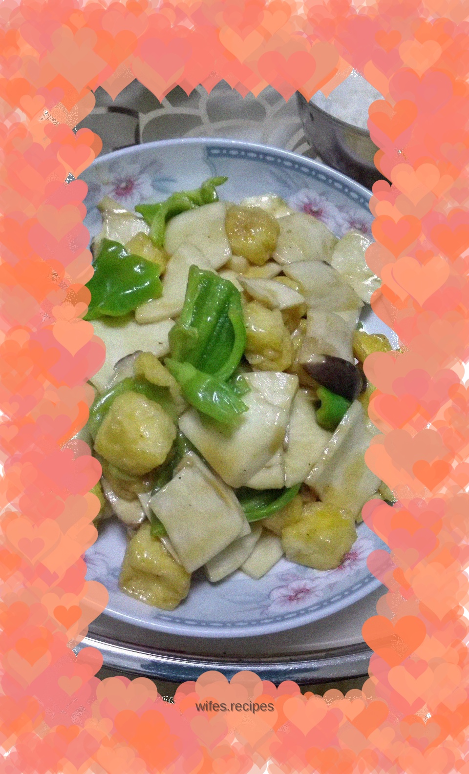 Stir-fried King Oyster Mushroom with Tofu Soup