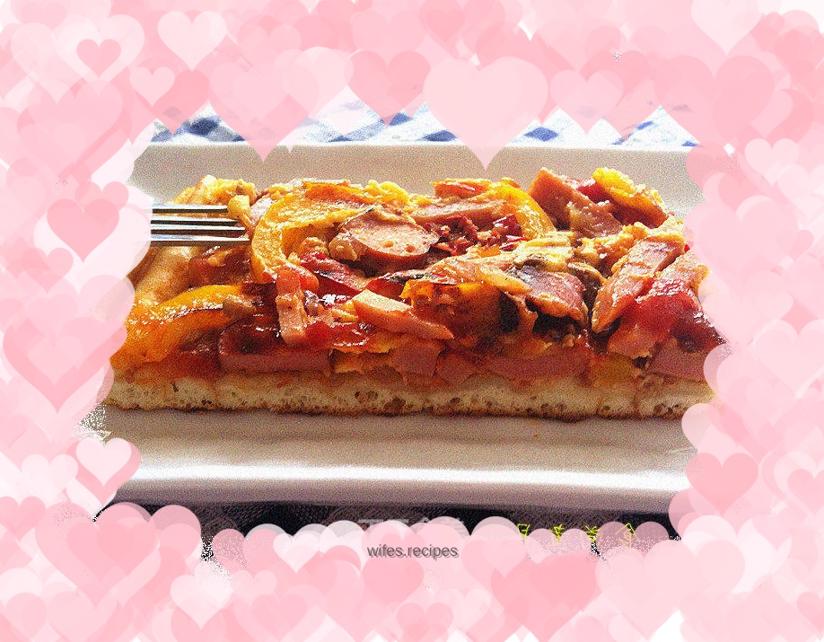 Homemade square pizza