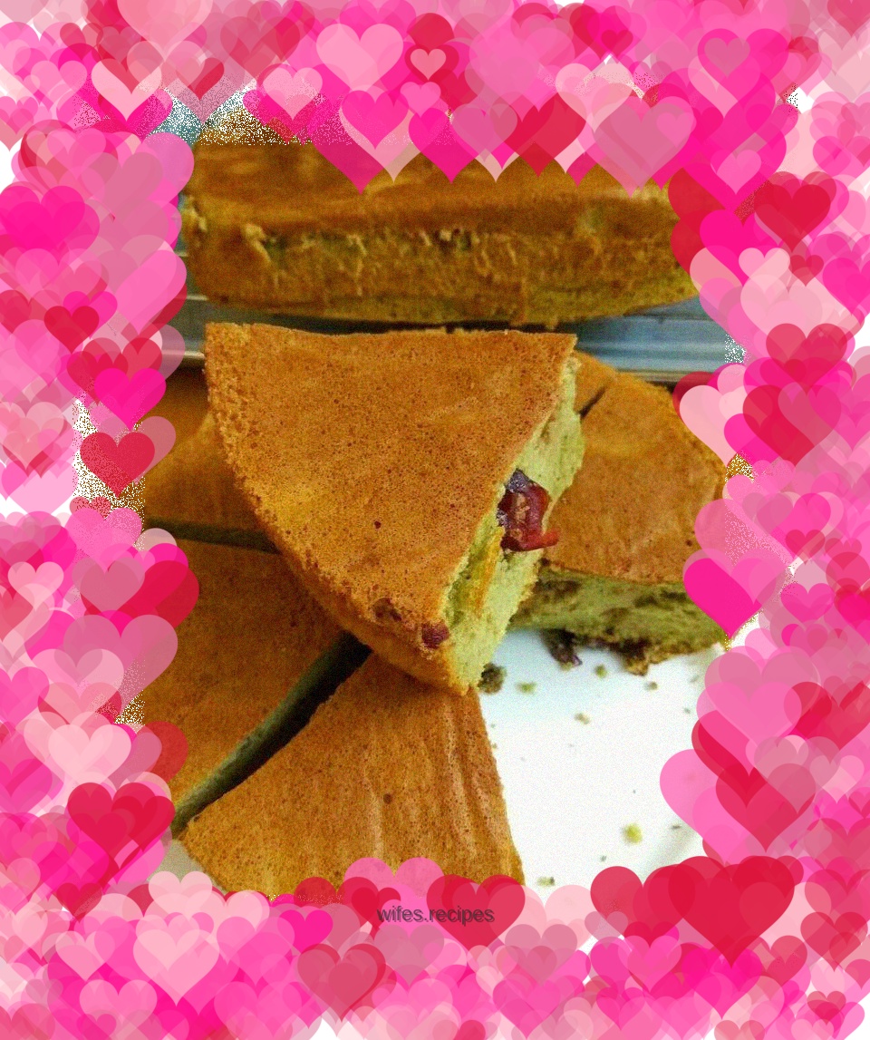 Buckwheat Matcha Cranberry Chiffon Cake