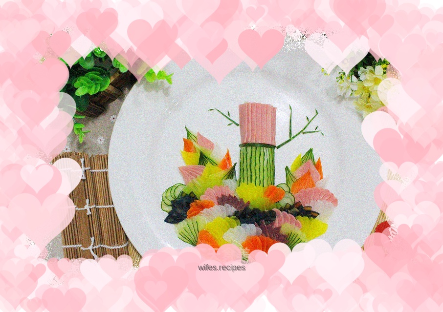 Fancy cold assemblage—spring bamboo shoots in bloom