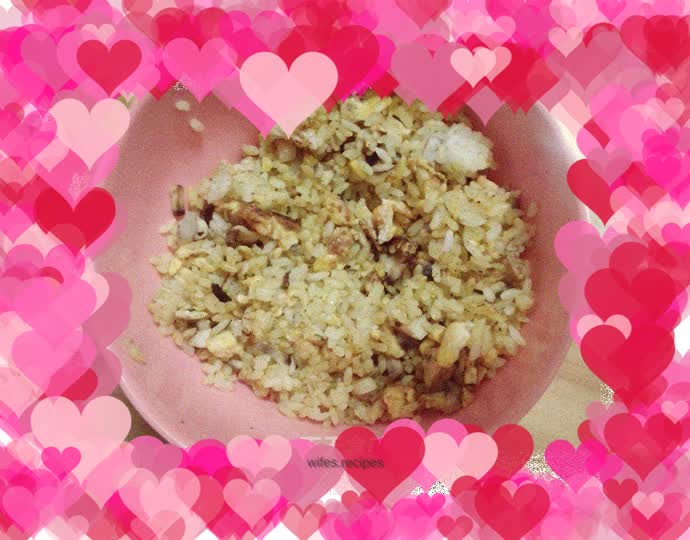 Simple version of Curry Egg Mushroom Fried Rice - [For one person]