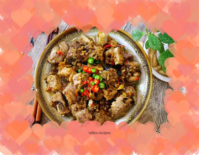 Steamed Pork Ribs with Taro and Bean Drum