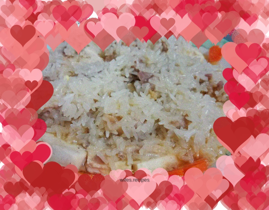 Steamed tofu with pearl meat cubes