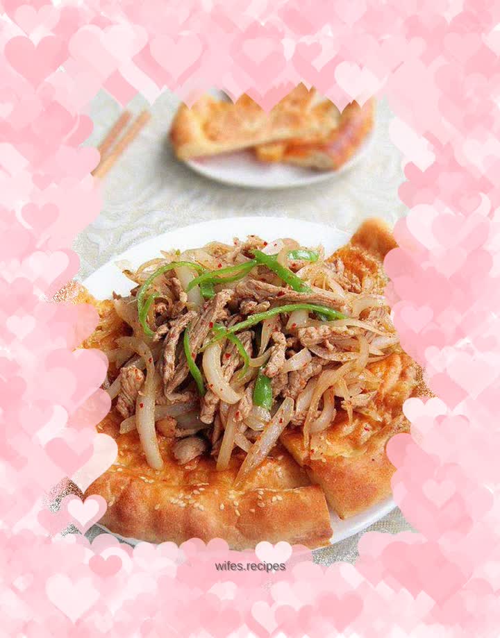 Braised naan skin and stir-fried meat with sprouts