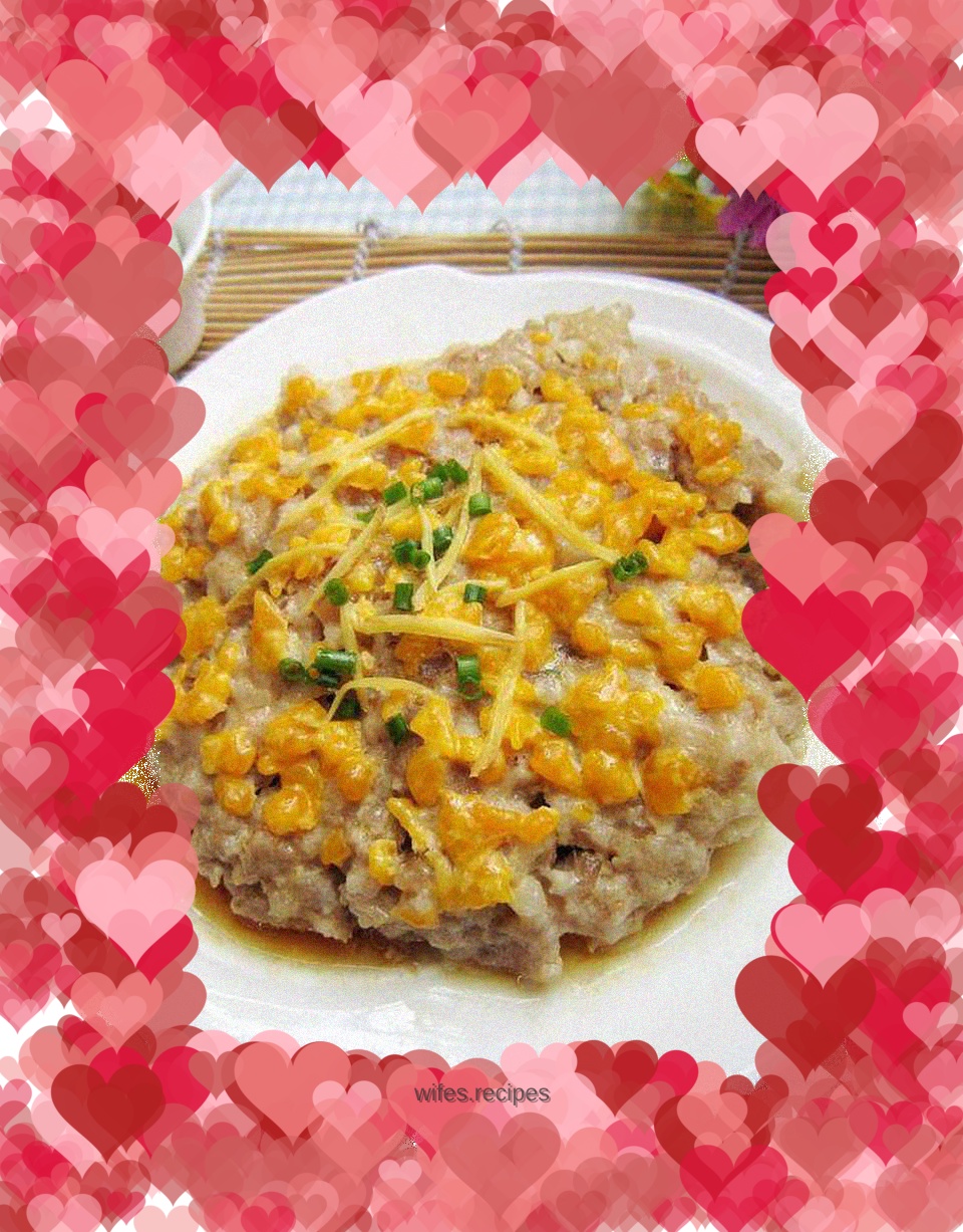 Steamed Pork Patties with Salted Egg--Serve with rice and porridge