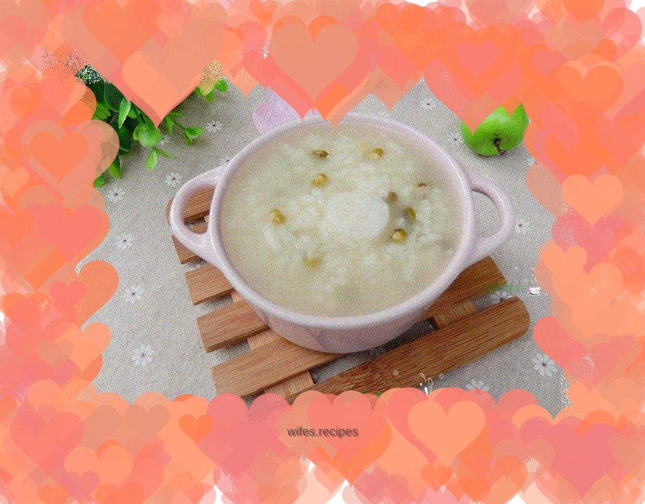 Yam and mung bean porridge